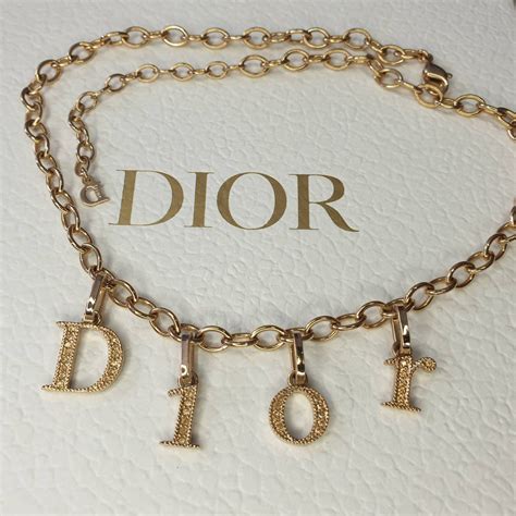 christian dior necklace real gold|dior letters necklace value.